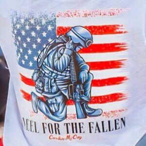 Cardin McCoy heather gray shirt 'Kneel for the Fallen' L (12/14)